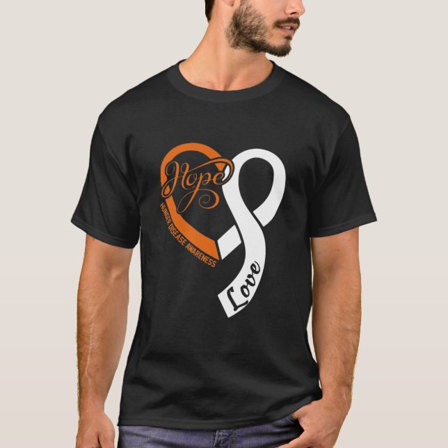 Hunger Disease Awareness Hope Love Heart Ribbon T- T-Shirt (Front)