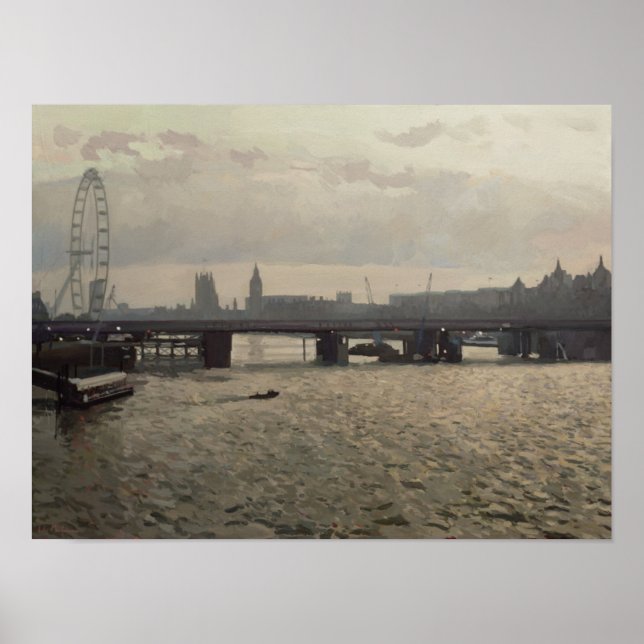 Hungerford Bridge from Waterloo Bridge Poster (Front)