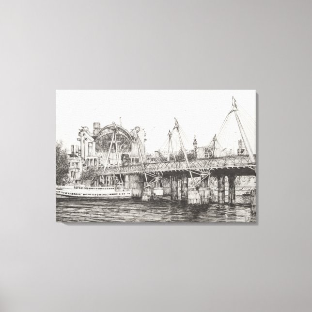 Hungerford Bridge London 30/10/2006 Canvas Print (Front)