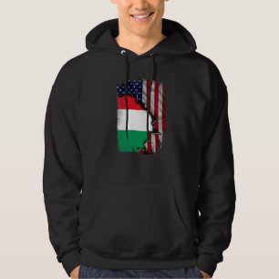 Hunggarian ROOTS Half American Flag Patrioitc Hung Hoodie