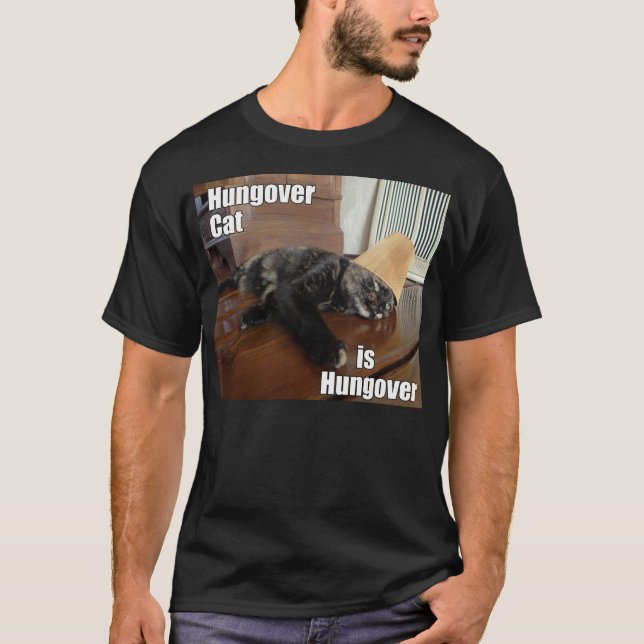 Hungover Cat T-Shirt (Front)