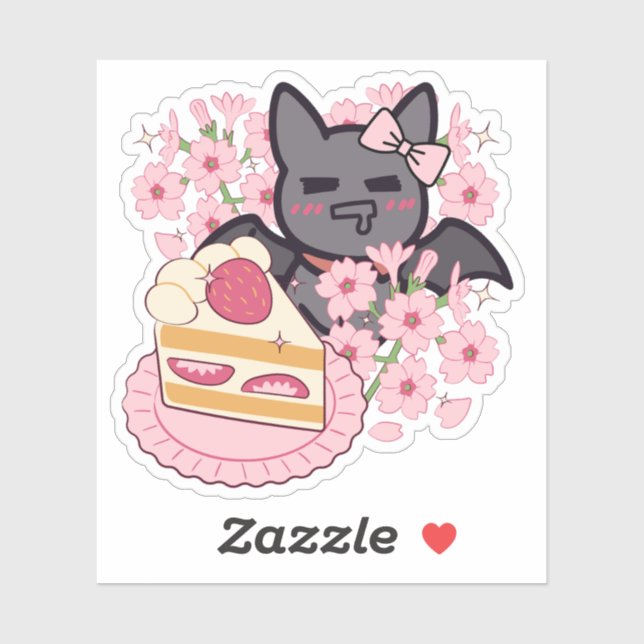 Hungry Bat and Strawberry Cake (Sheet)