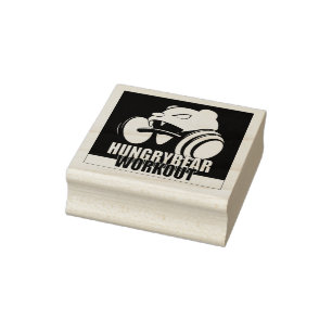 Hungry Bear WorkOut Rubber Stamp