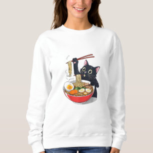 "Hungry Black Cat with Ramen" Sweatshirt