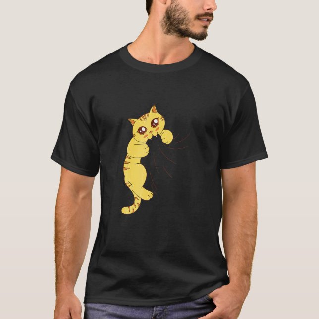 Hungry Cat Eats T-Shirt (Front)