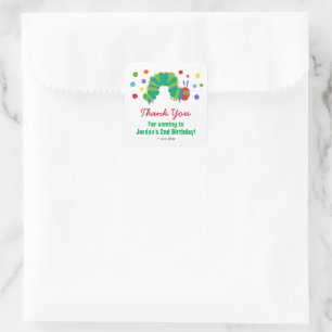 Hungry Caterpillar Birthday Thank You Square Sticker