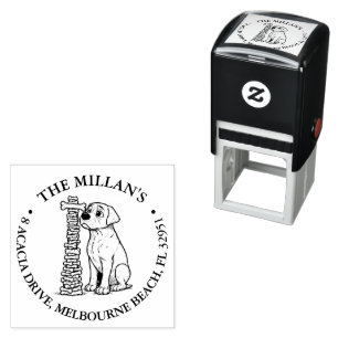 hungry dog smiling theme self-inking stamp