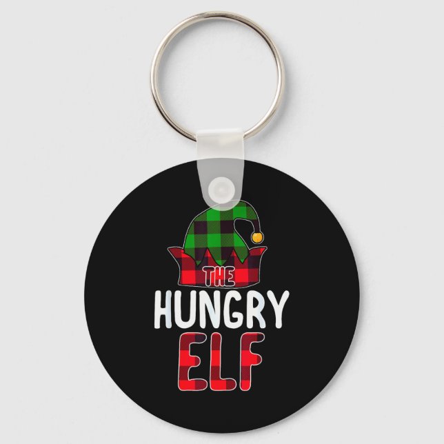 Hungry Elf Matching Family Group Christmas Party P Key Ring (Front)