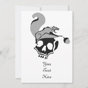 Hungry Flying Grey Death Squirrel Holiday Card