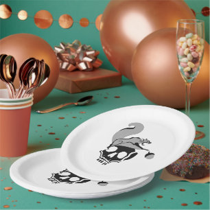 Hungry Flying Grey Death Squirrel Paper Plate