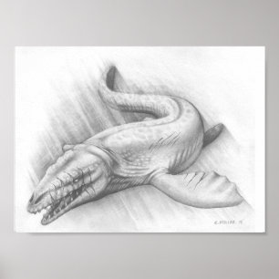 Hungry for Battle (Mosasaur, King of the Sea) Post Poster