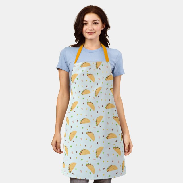 Hungry For Tacos Pattern Apron (Worn)