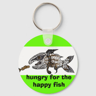 hungry for the happy fish key ring