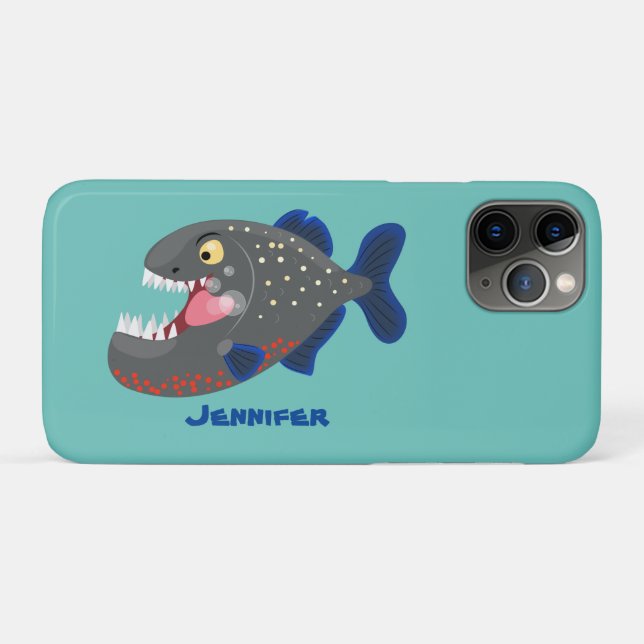 Hungry funny piranha cartoon illustration Case-Mate iPhone case (Back (Horizontal))