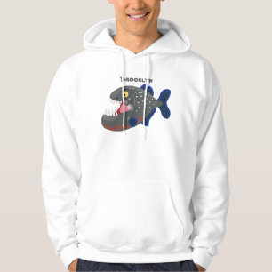 Hungry funny piranha cartoon illustration hoodie