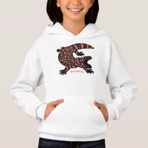 Hungry gila monster lizard cartoon illustration