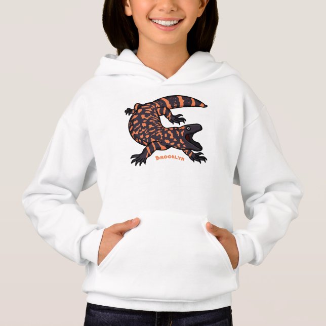Hungry gila monster lizard cartoon illustration (Front)