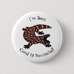 Hungry gila monster lizard cartoon illustration 6 cm round badge