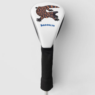 Hungry gila monster lizard cartoon illustration golf head cover