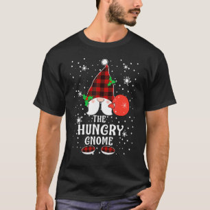 Hungry Gnome Buffalo Plaid Matching Family Christm T-Shirt