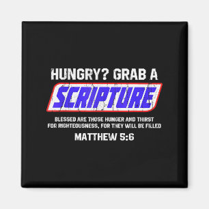 Hungry Grab A Scripture, Matthew 5 6, Bible Verse  Magnet