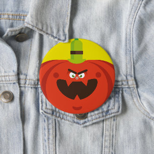 hungry halloween pumpkin 10 cm round badge