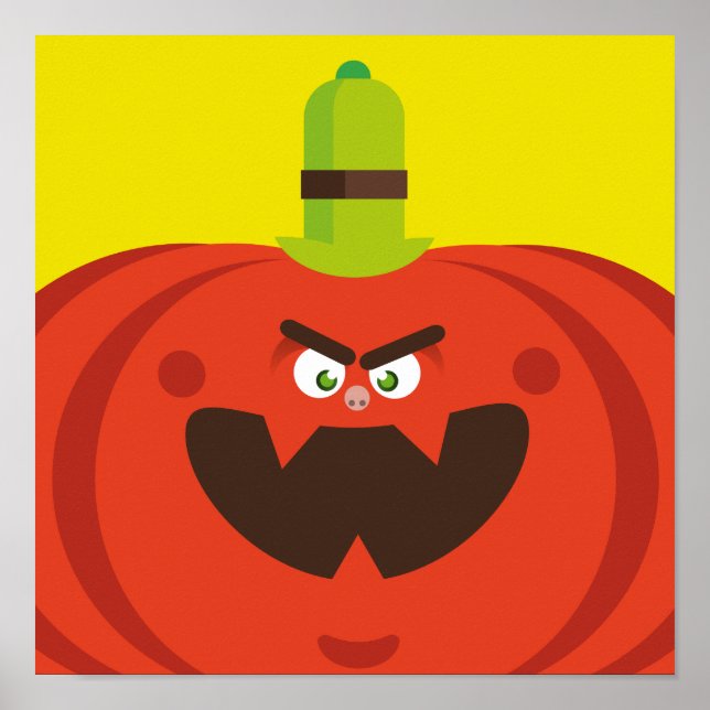 hungry halloween pumpkin poster (Front)