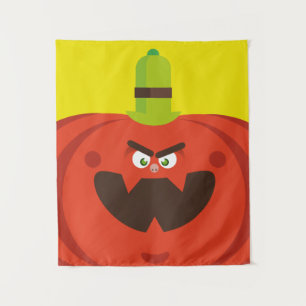 hungry halloween pumpkin tapestry
