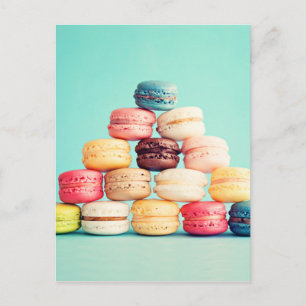 Hungry Macaron hipster,multicolor,sweets cookies Postcard