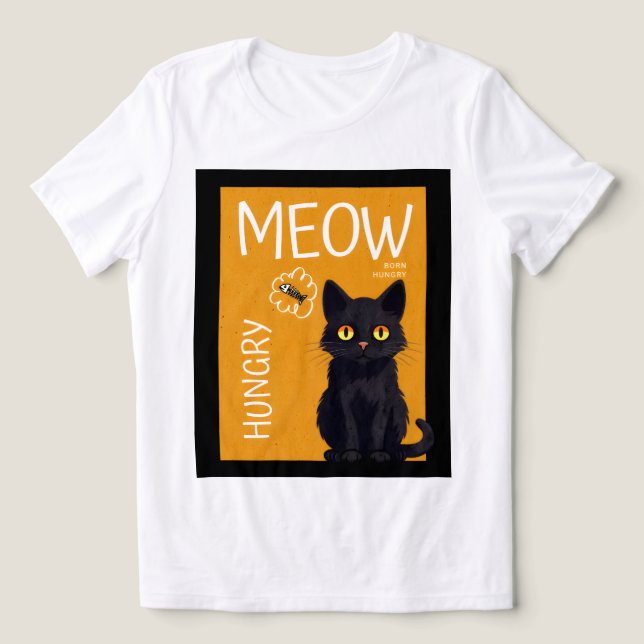 Hungry Meow – Born Hungry Tri-Blend Shirt (Design Front)