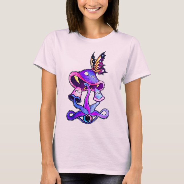 Hungry Mushroom tie dye T T-Shirt (Front)