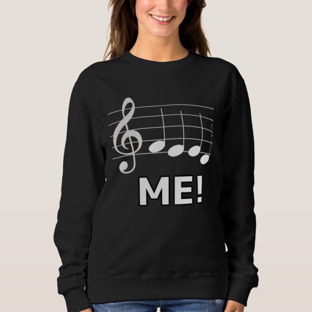 Hungry Musician Feed Me Music Notes Sweatshirt (Front)