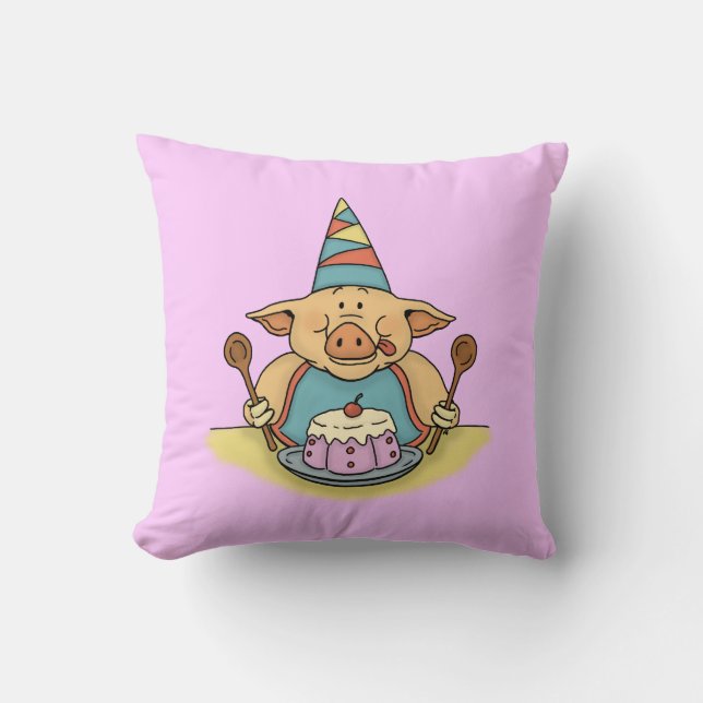 hungry piggy funny pillow (Front)