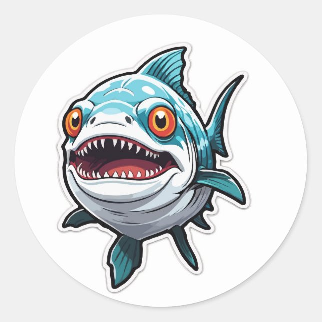 Hungry Piranha Sticker - A Fearsome Predator (Front)
