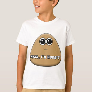 Hungry Pou logo with text - Kids T-shirt