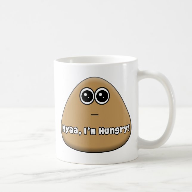 Hungry Pou with text - Mug (Right)