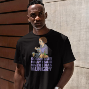 Hungry Quote Anime Girl  T-Shirt