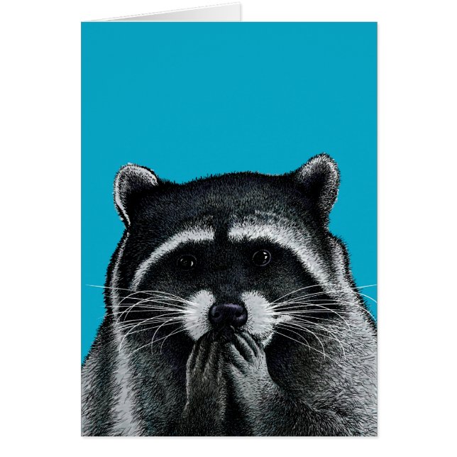 Hungry Racoon on blue (Front)