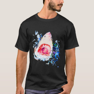 Hungry Shark Hand-Painted Shark T-Shirt
