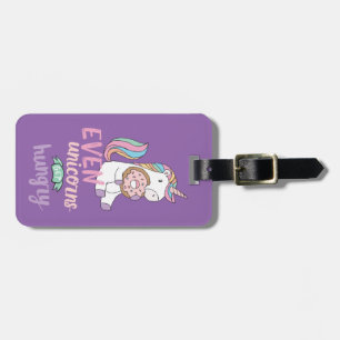 Hungry Unicorns Colourful Unicorn Art Cute Art Luggage Tag