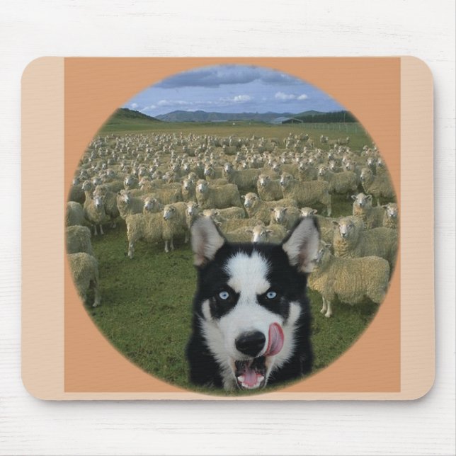 Hungry Wolf with sheep Mouse Pad (Front)