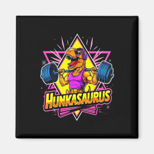 Hunkasaurus Gym Workout T-rex Powerlifting Bodybui Magnet