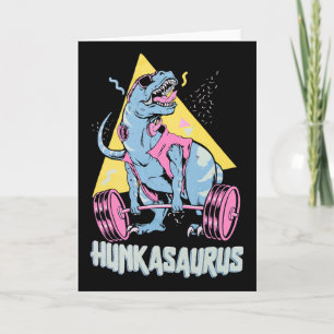 Hunkasaurus T Rex Dinosaur Funny Gym And Workout  Card