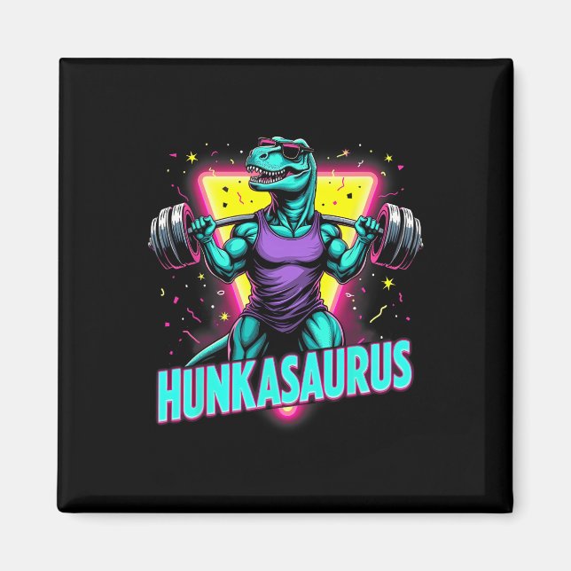 Hunkasaurus Weightlifting Bodybuilding Gym Workout Magnet (Front)