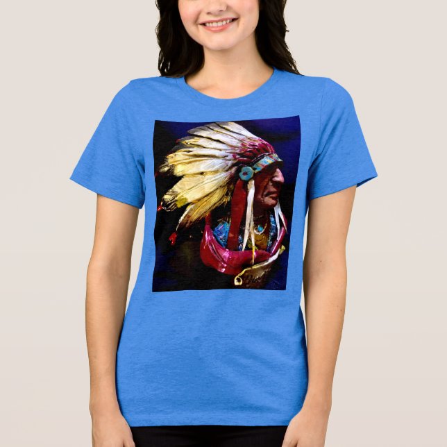 "Hunkpapa" Native Chief original art Tri-Blend Shirt (Front)