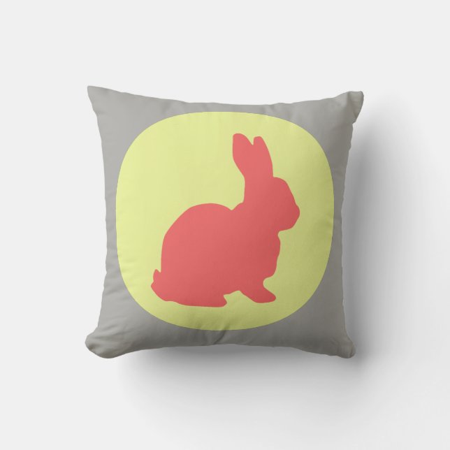 Hunny Bunny Funky Pastel Colours Throw Pillow (Front)
