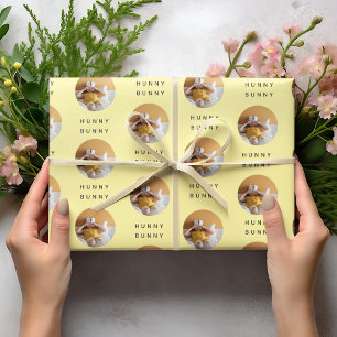 Hunny Bunny Photo Easter Yellow Personalised Wrapping Paper