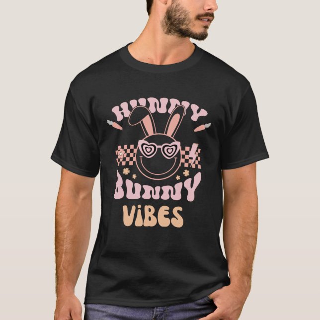 Hunny Bunny Vibes Kids Adults Retro Groovy Pastel  T-Shirt (Front)
