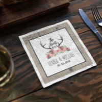 Hunt is Over Rustic Antler Barnwood Floral Wedding