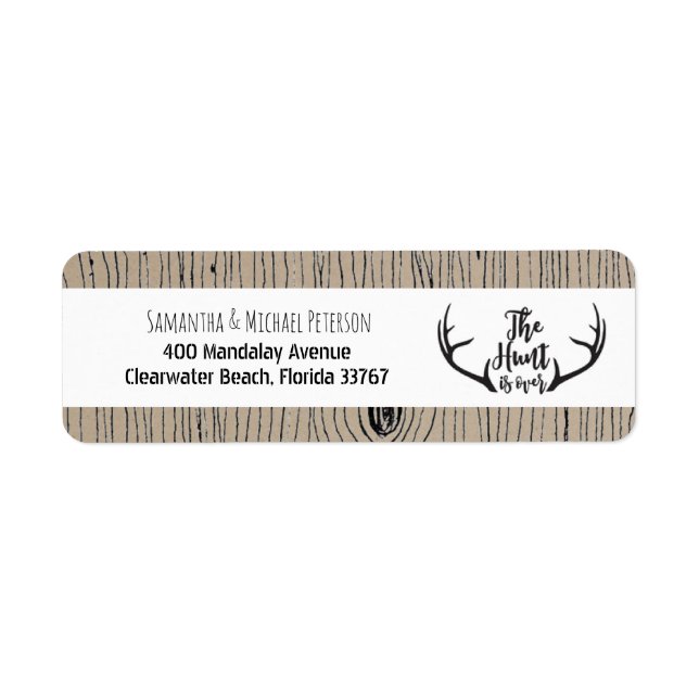 "Hunt is Over" Rustic Antler Barnwood Wedding (Front)